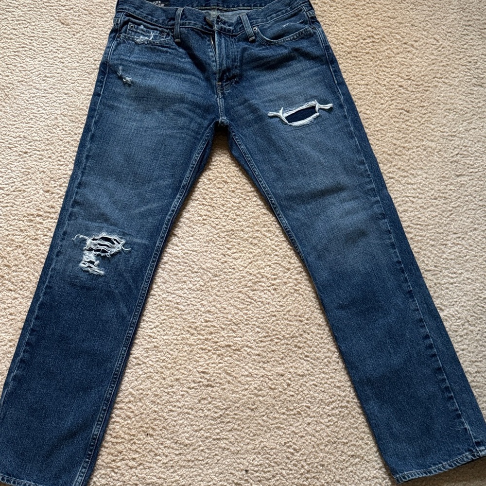 Hollister Dark Blue Distressed Jeans
